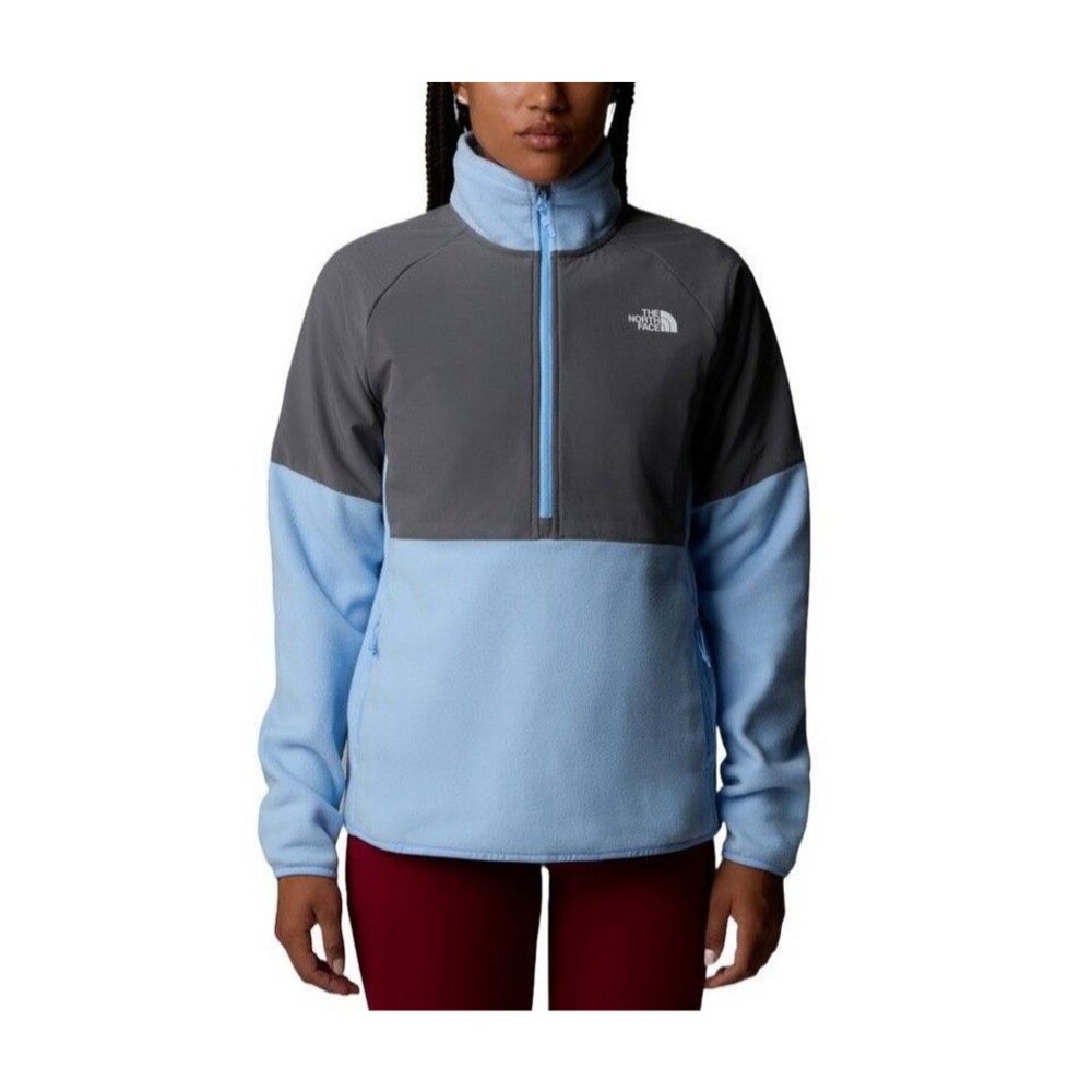 NWT The North Face Women's Glacier Heavyweight 1/2 Zip Fleece Blue Gray Size M